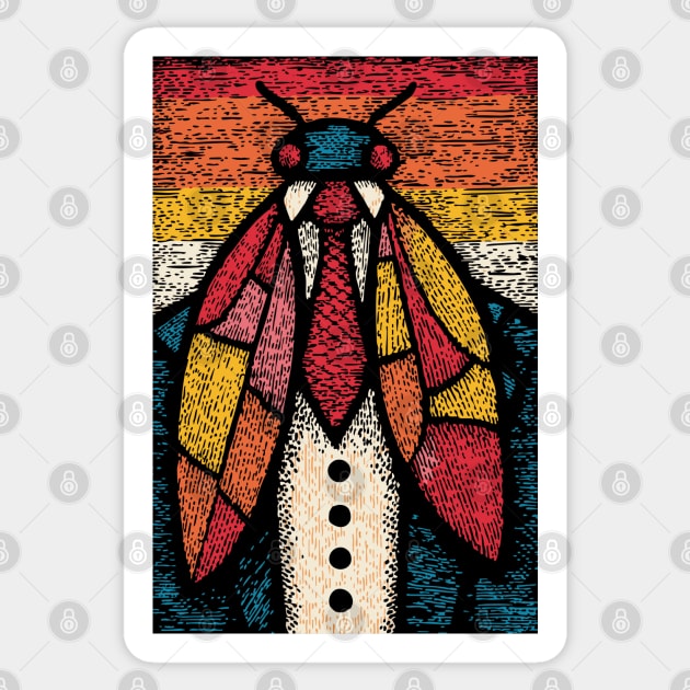 Quirky Beetle-Headed Businessman in Suit Funny Art Sticker by TuncGK